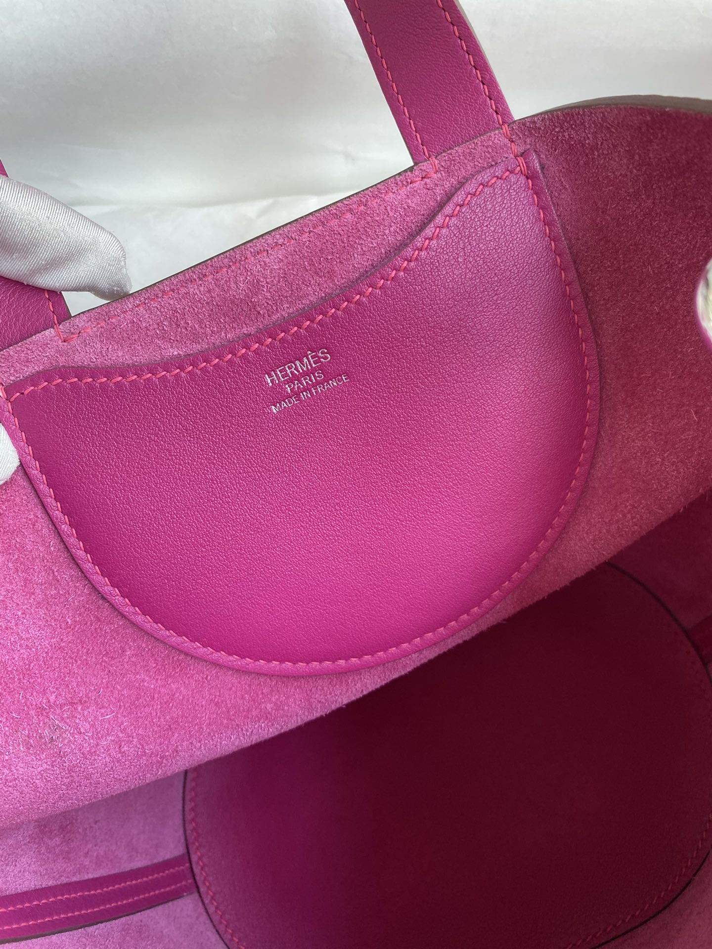 Hermes In The Loop 18 Bag In Rose Purple Clemence Leather